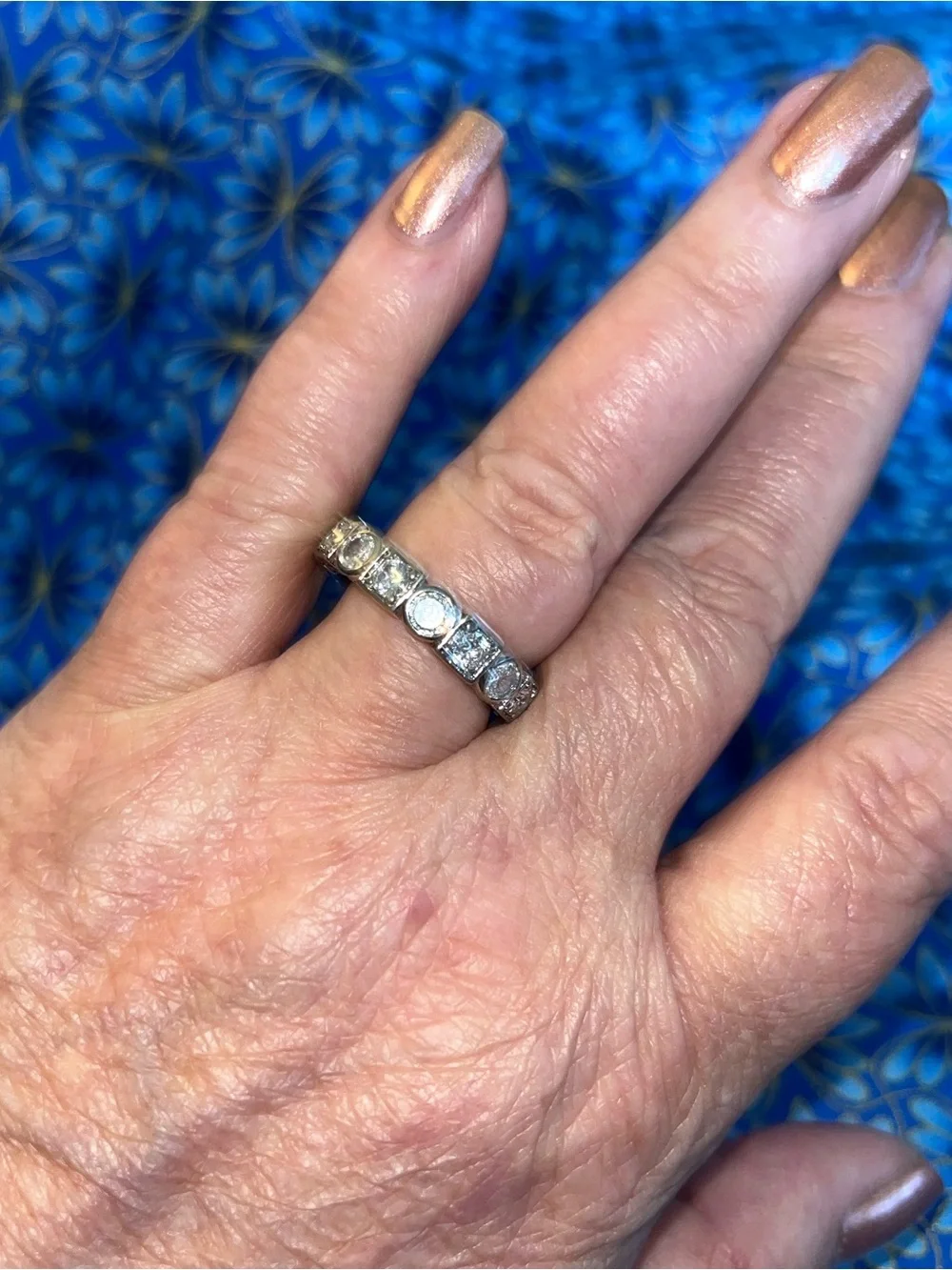 Timeless Silver Eternity Band with AAA CZ Stones Size 10 STUNNING